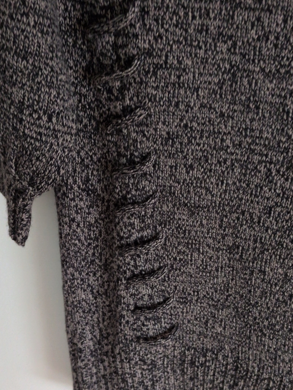 Ripe Grey Marled Stretch Knit Long Sleeve Tunic Sweater Dress Accent Side Loops - Picture 3 of 9